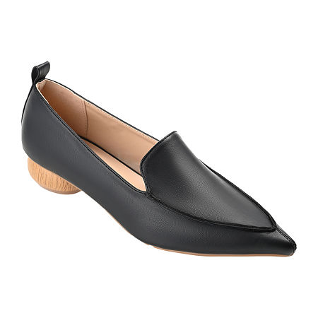 Journee Collection Maggs Womens Pointed Closed Toe Loafers, 11 Medium, Black