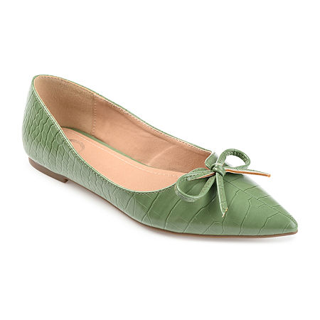 Retro Vintage Flats and Low Heel Shoes Journee Collection Womens Devalyn Pointed Toe Ballet Flats 11 Medium Green $46.19 AT vintagedancer.com