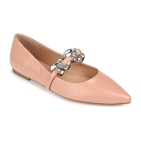 Journee Collection Womens Metinaa Pointed Toe Ballet Flats, 8 Medium, Pink