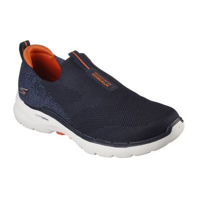 Skechers Mens Go Walk 6 Walking Shoes, Color: Navy Orange - JCPenney