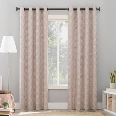 Sun Zero Delfina Energy Saving 100% Blackout Grommet Top Single Curtain ...