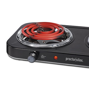 Proctor Silex 2-Burner 11 in. Black Hot Plate