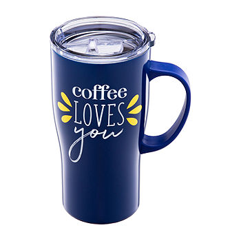 Cambridge 20oz 'Coffee Loves You' Travel Tumbler, Color: Blue