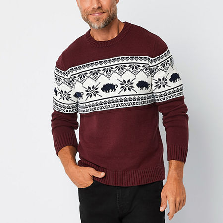 80s Mens Sweaters, Sweatshirts, Knitwear Frye and Co. Mens Crew Neck Long Sleeve Pullover Sweater X-large  Red $62.65 AT vintagedancer.com