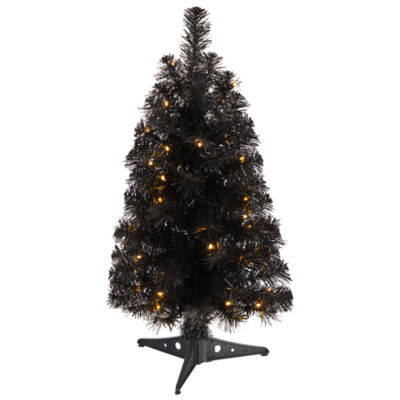 Nearly Natural 2 Foot Black Faux With Lights Artificial Plant