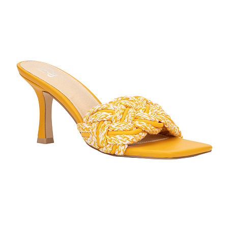 New York & Company Womens Julie Heeled Sandals, 8 1/2 Medium, Orange