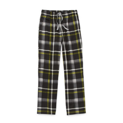 yellow and black plaid pj pants