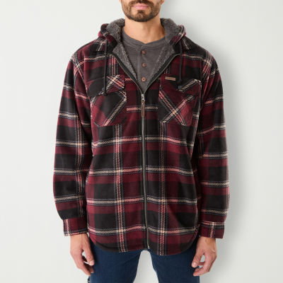 Departwest Hooded Plaid Thermal Shirt - Men's Shirts in Red