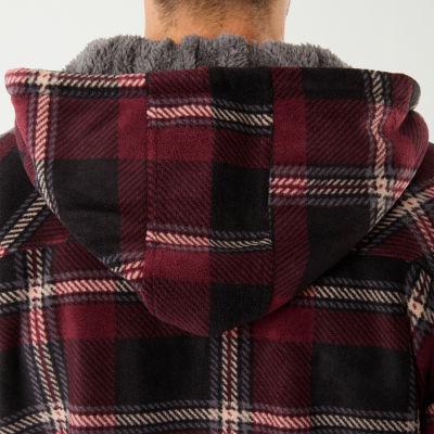 Smiths Workwear Sherpa Lined Mens Hooded Fleece Midweight Shirt Jacket
