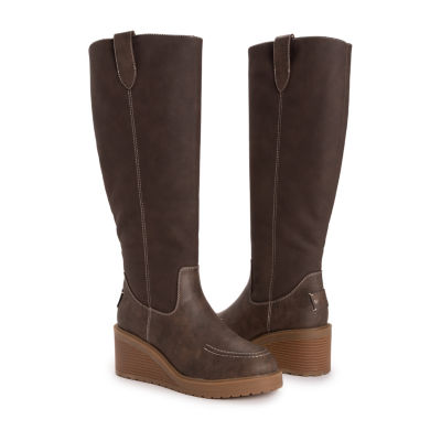 Muk Luks Womens Sloane Wedge Heel Dress Boots