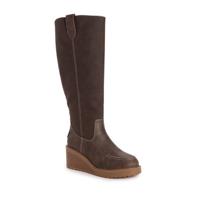 Muk Luks Womens Sloane Wedge Heel Dress Boots
