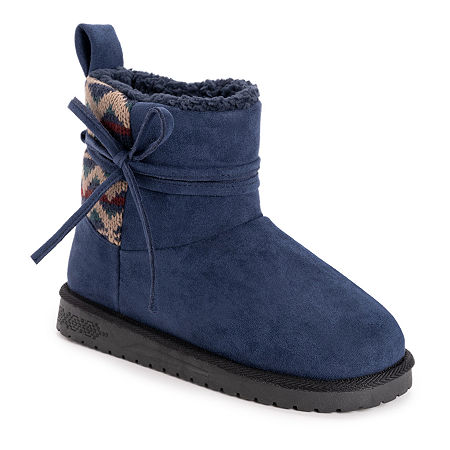 Muk Luks Womens Teenie Flat Heel Winter Boots, 6 Medium, Blue