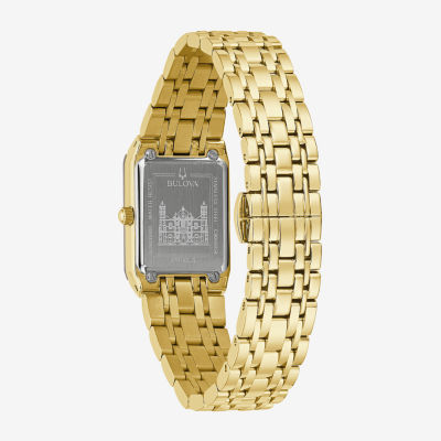 Bulova Diamond Womens Diamond Accent Gold Tone Stainless Steel Bracelet Watch 97p140lg