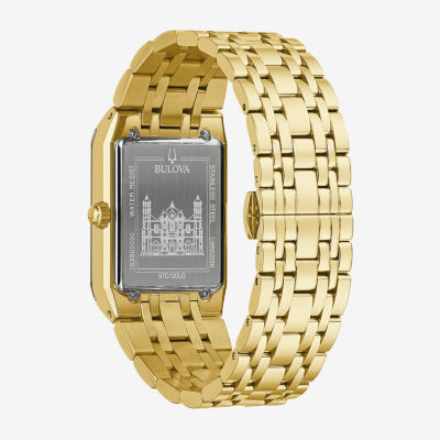 Bulova Our Lady Of Guadalupe / Nuestra Senora De Guadalupe Mens Diamond Accent Gold Tone Stainless Steel Bracelet Watch 97d120lg