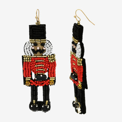 Bijoux Bar Nutcracker Glass Drop Earrings