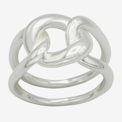 Sparkle Allure Open Womens 5.5MM Pure Silver Over Brass Knot Band