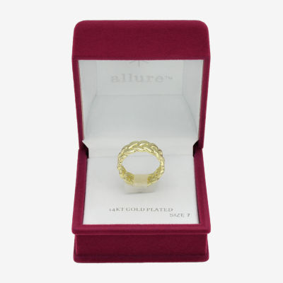 Sparkle Allure Braided Womens 7.5MM 14K Gold Over Brass Band