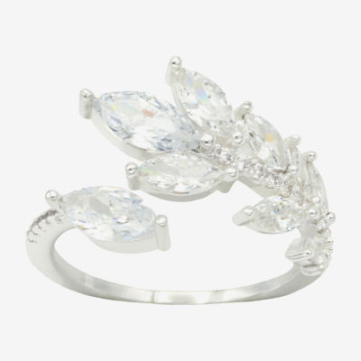 Sparkle Allure Wrap Womens Cubic Zirconia Pure Silver Over Brass Bypass  Band