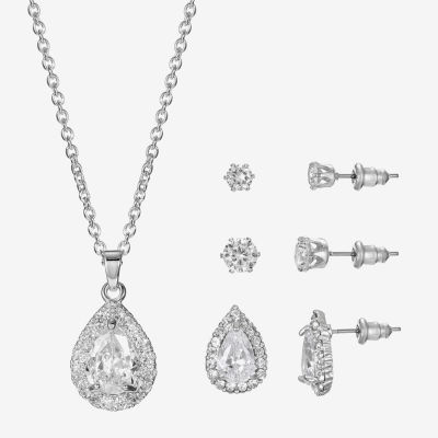 Sparkle Allure Light Up Box 4-pc. Cubic Zirconia Pure Silver Over Brass Jewelry Set