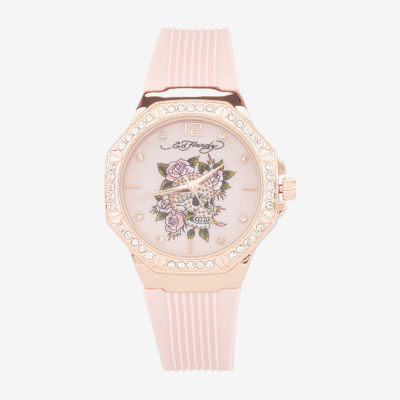 Ed Hardy Womens Pink Strap Watch 14970r-42-E12