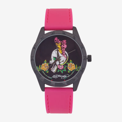 Ed Hardy Womens Pink Strap Watch 15005b-42-G11