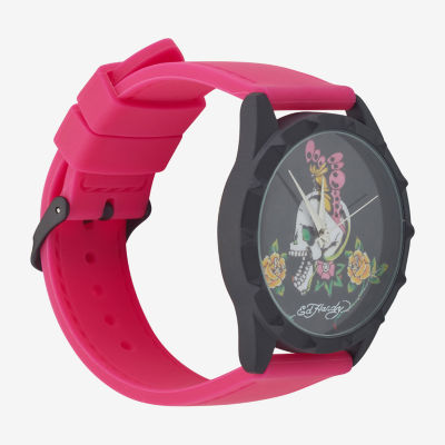 Ed Hardy Womens Pink Strap Watch 15005b-42-G11