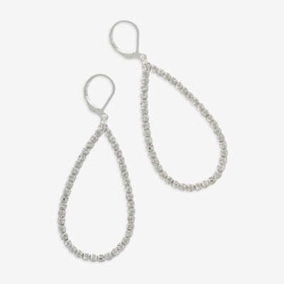 Mixit Hypoallergenic Silver Tone Glass Drop Earrings