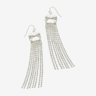 Mixit Hypoallergenic Silver Tone Cubic Zirconia Drop Earrings