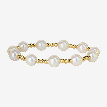 White Cultured Freshwater Pearl Stretch Bracelet White Cultured Freshwater Pearl Stretch Bracelet