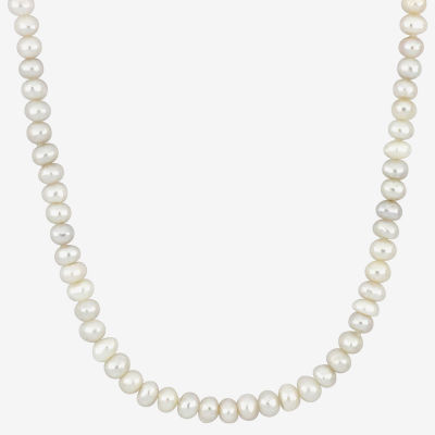 Womens Cultured Freshwater Pearl 14K Gold Strand Necklace