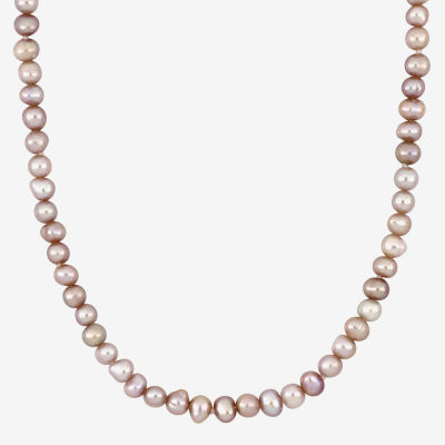 Womens Cultured Freshwater Pearl 14K Gold Strand Necklace