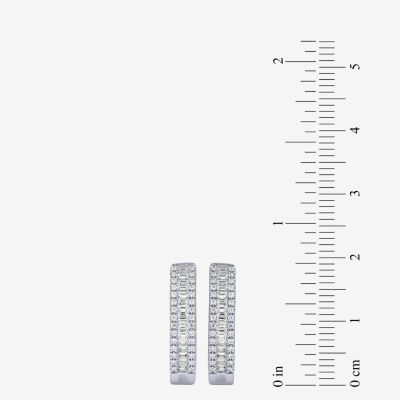 1/2 CT. T.W. Natural White Diamond 10K or Yellow Gold 18.6mm Hoop Earrings