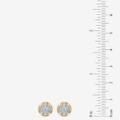 Diamond Blossom 1/4 CT. T.W. Natural White Diamond 10K Gold 10K Two Tone Gold 8mm Stud Earrings