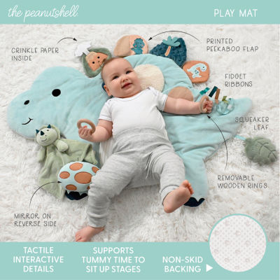 The Peanutshell Dino Play Mat & Security Blanket 4-pc. Crib Bedding Set