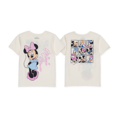 Disney Collection Little & Big Girls Crew Neck Short Sleeve Minnie Mouse Graphic T-Shirt