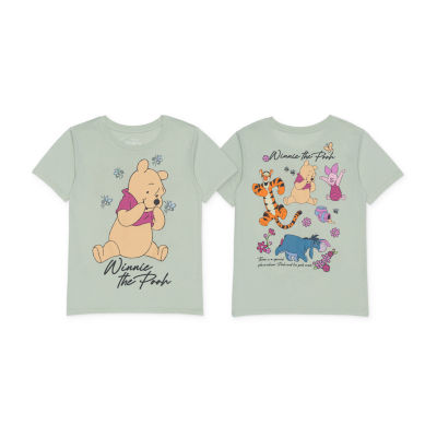 Disney Collection Little & Big Girls Crew Neck Short Sleeve Winnie The Pooh Graphic T-Shirt