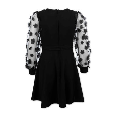 Speechless Big Girls Long Sleeve Skater Dress