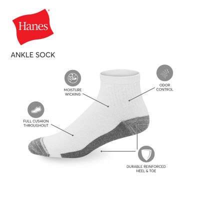 Hanes Ultimate 6 Pair Quarter Ankle Socks Mens