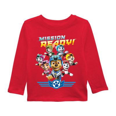 Toddler Boys Round Neck Long Sleeve Paw Patrol Graphic T-Shirt