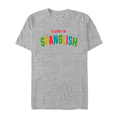 Mens Short Sleeve Spanglish Graphic T-Shirt