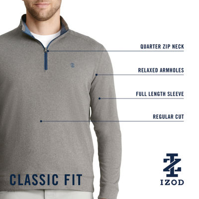 IZOD Microfleece Mens Long Sleeve Quarter-Zip Pullover