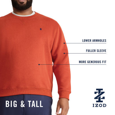 IZOD Big and Tall Mens Crew Neck Long Sleeve Sweatshirt