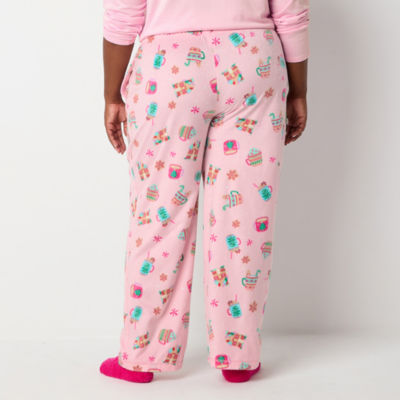 Sleep Chic Womens Plus Fleece Pajama Pants