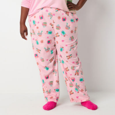 Sleep Chic Womens Plus Fleece Pajama Pants