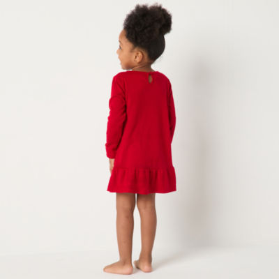 North Pole Trading Co. Girls Long Sleeve Crew Neck Nightgown