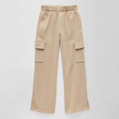 Xersion Little & Big Girls Mid Rise Wide Leg Cargo Pant