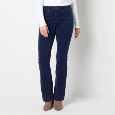 St. John's Bay Womens Mid Rise Flare Corduroy Pant