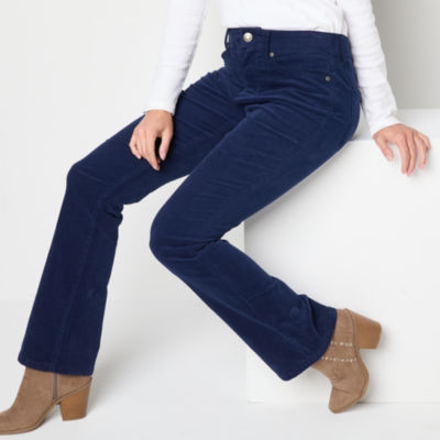 St. John's Bay Womens Mid Rise Flare Corduroy Pant