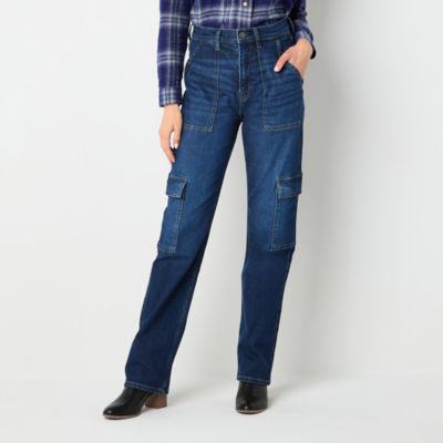 a.n.a Cargo Womens Highest Rise Straight Leg Jean