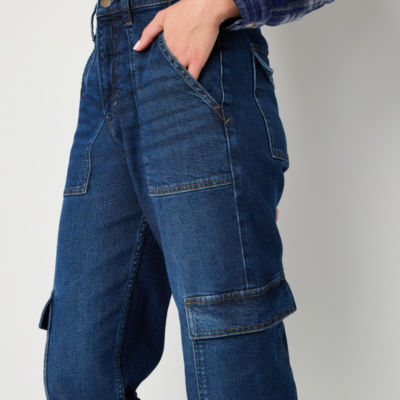 a.n.a Cargo Womens Highest Rise Straight Leg Jean